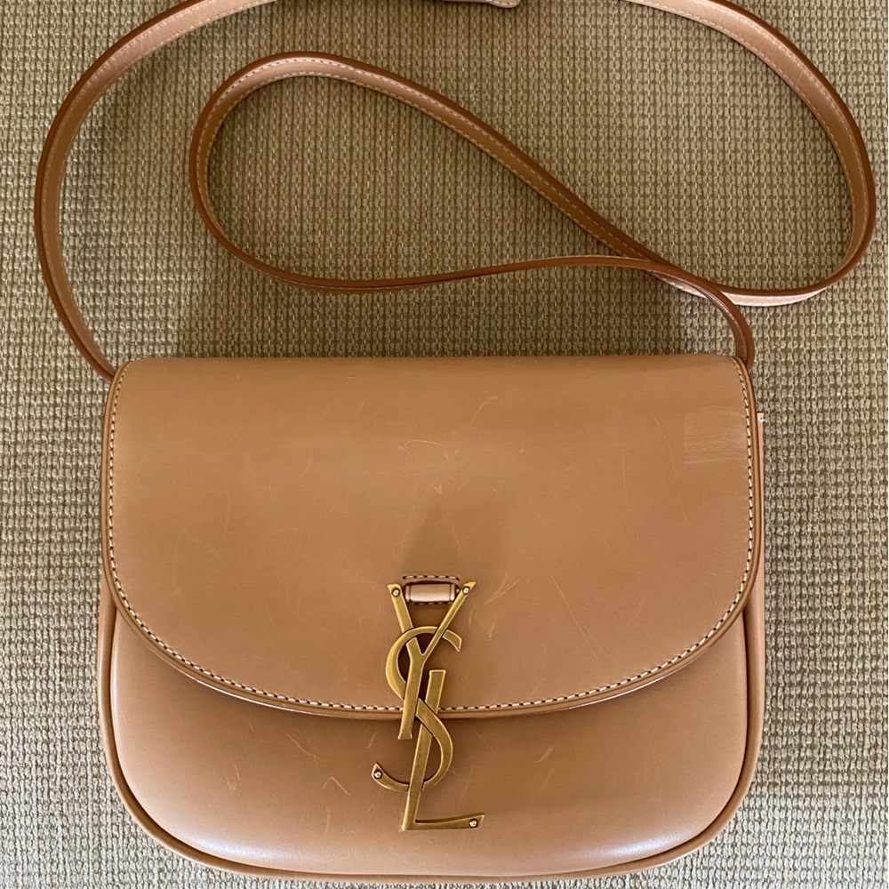 AUTHENTIC Saint Laurent Kaia medium leather shoulder bag.
